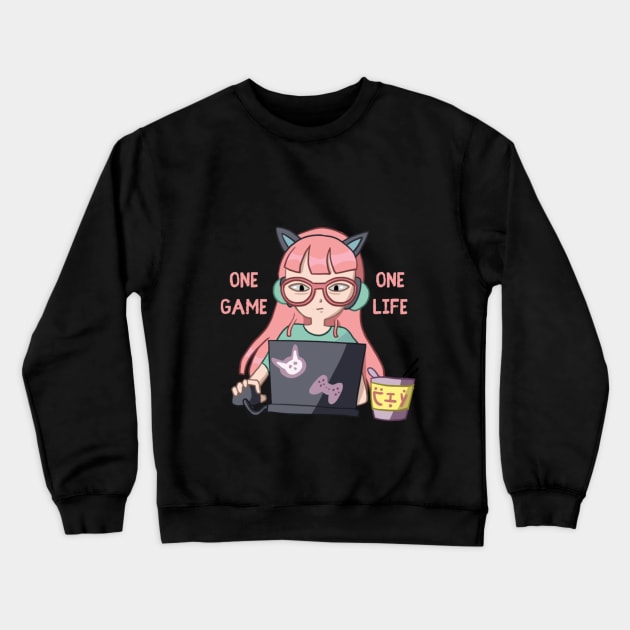 Game girl Crewneck Sweatshirt by Reevi